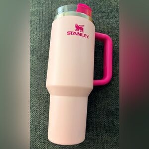Stanley 40oz Light Pink Tumbler w/hot pink accents